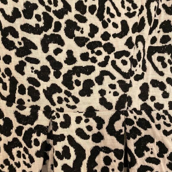Peck & Peck Collection leopard print dress cream and black fit and flare size 12 - Picture 4 of 5